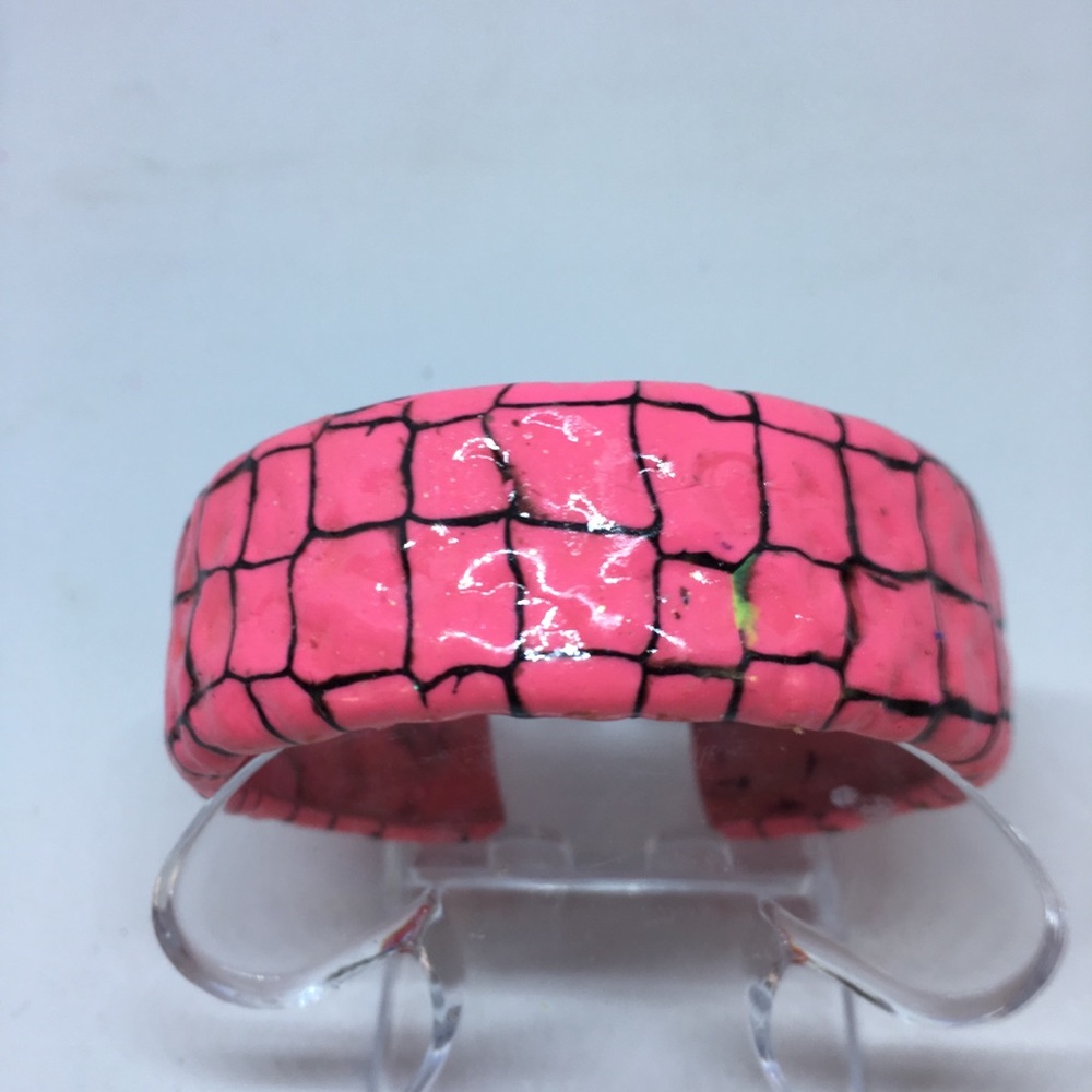 Handmade Polymer Clay Cuff Bracelet, Bangle Bracelets,